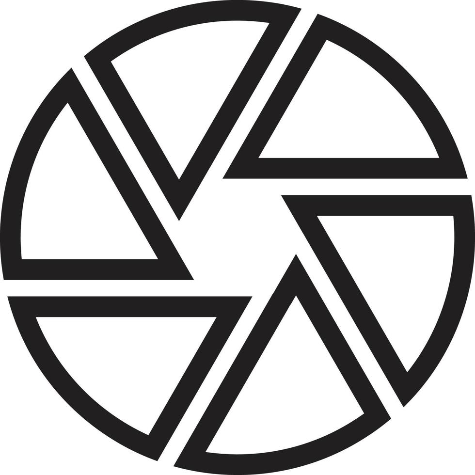 Abstract camera shutter logo illustration in trendy and minimal style vector