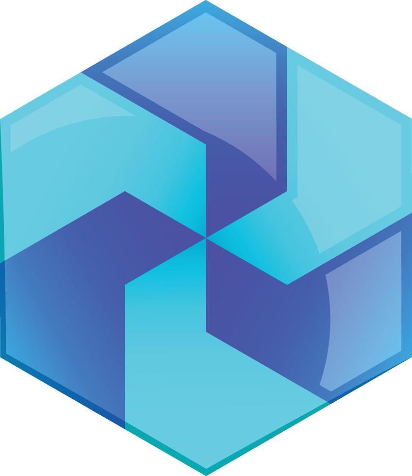 Abstract hexagon logo illustration in trendy and minimal style vector