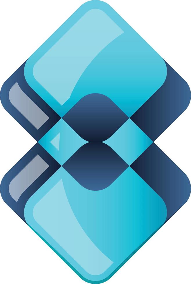 Abstract layers square logo illustration in trendy and minimal style vector
