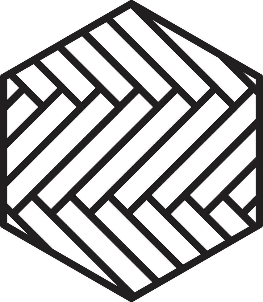 Abstract hexagon line logo illustration in trendy and minimal style vector