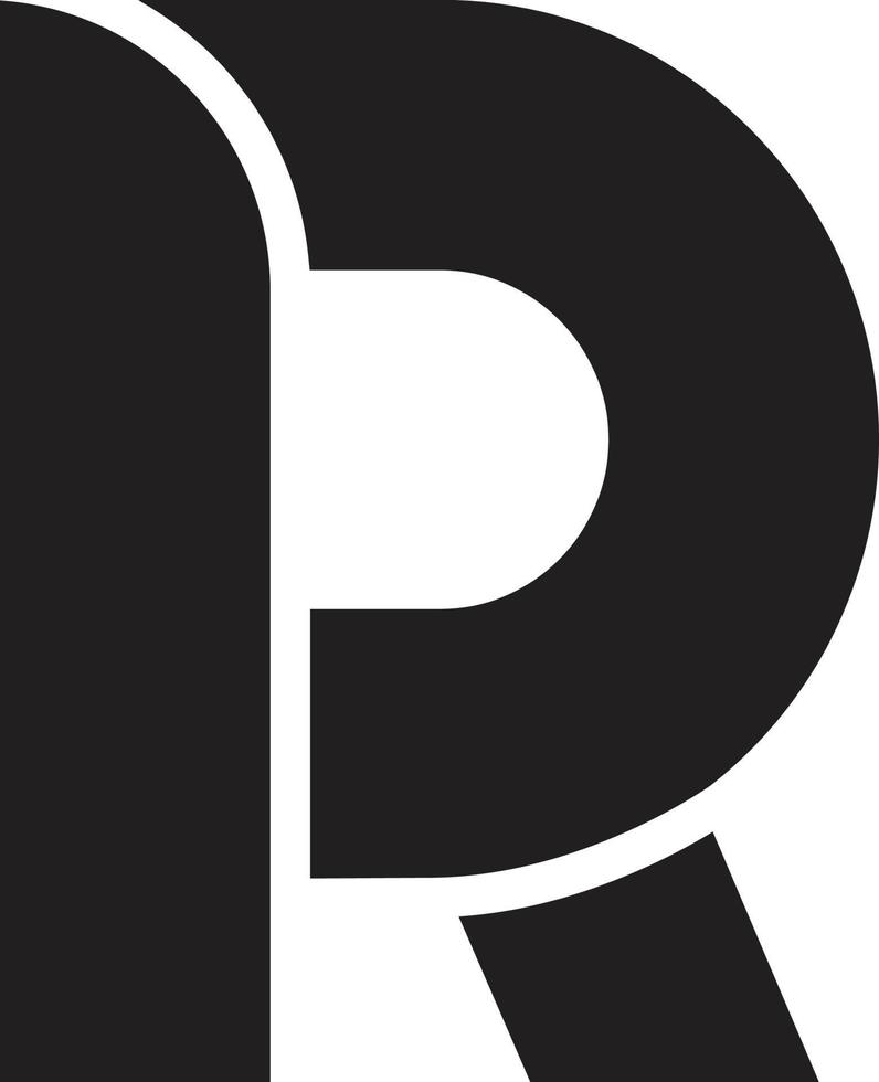 Abstract letter R logo illustration in trendy and minimal style vector