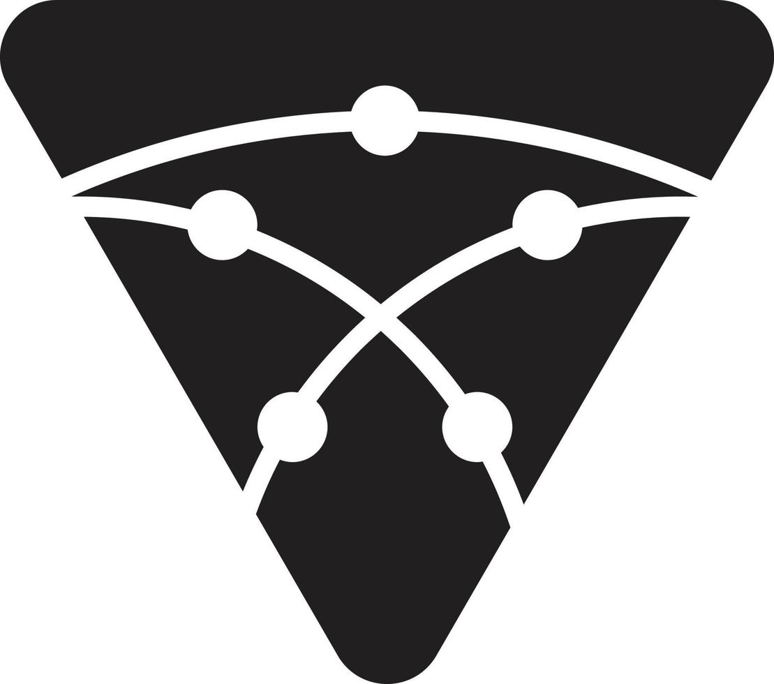 Abstract Triangle logo and circuit board illustration in trendy and minimal style vector