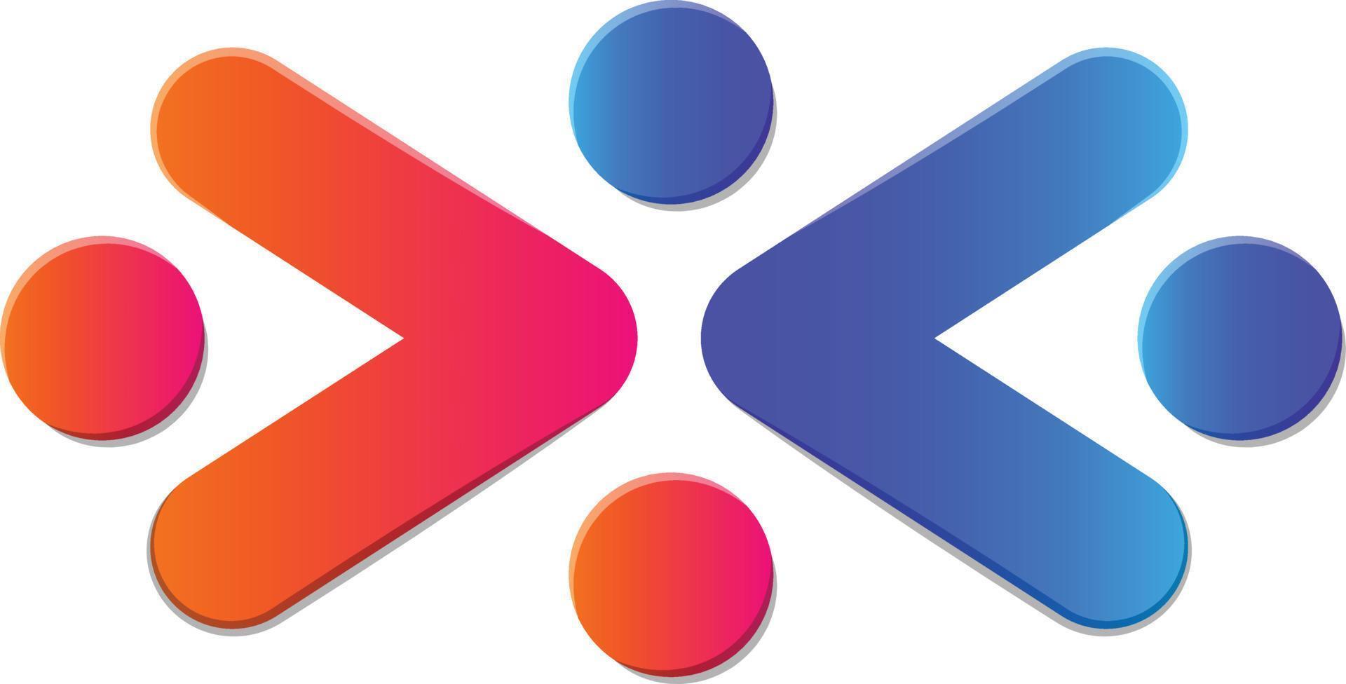 ilustración de logotipo de conexión abstracta en estilo moderno y minimalista vector