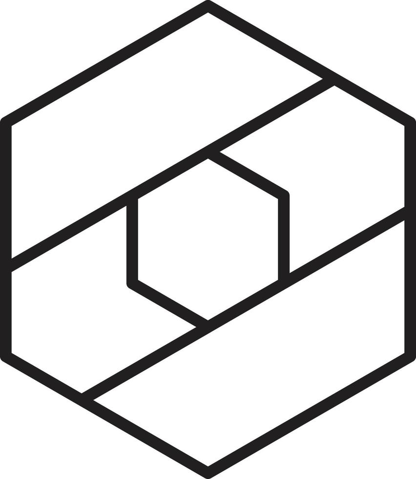 Abstract hexagon and circle logo illustration in trendy and minimal style vector