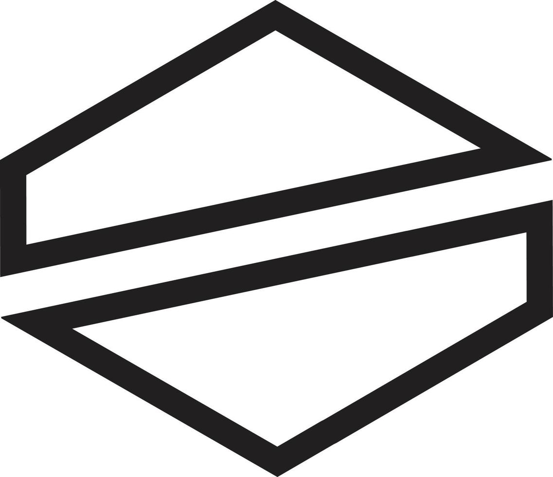 ilustración de logotipo de línea hexagonal abstracta en estilo moderno y minimalista vector