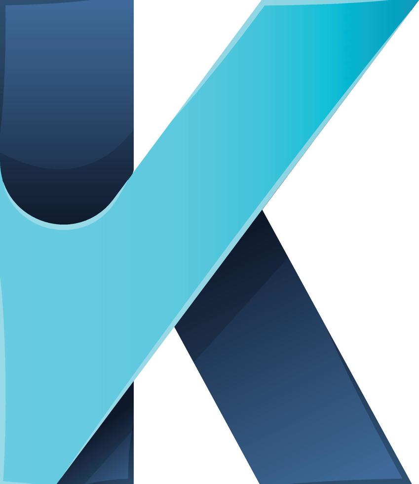 ilustración abstracta del logotipo de la letra k en un estilo moderno y minimalista vector
