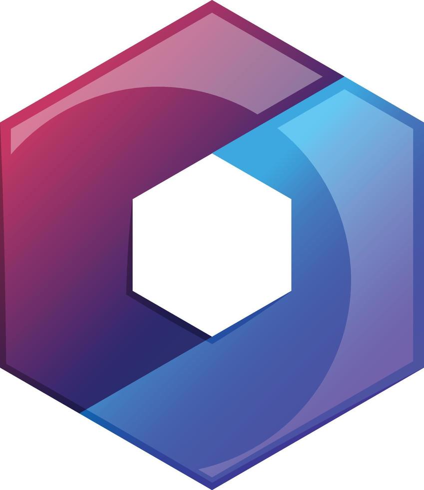 Abstract hexagon and circle logo illustration in trendy and minimal style vector