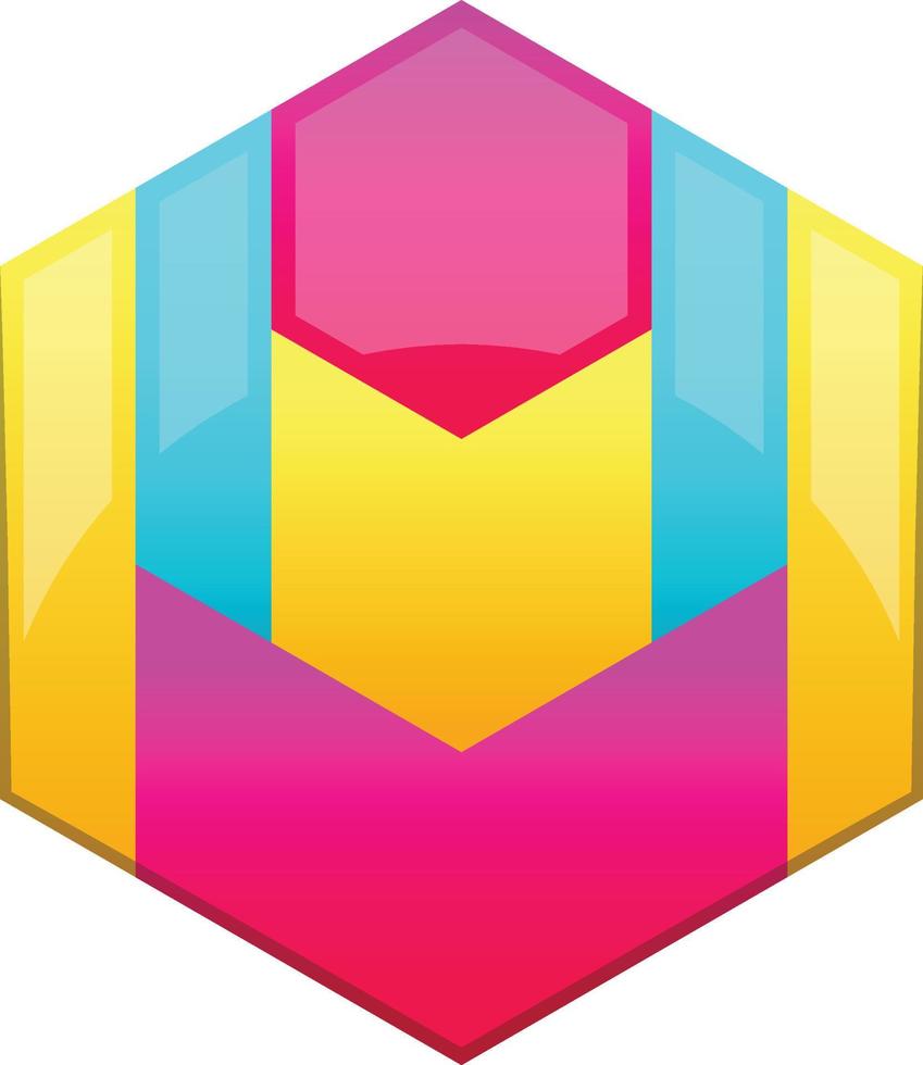 Abstract hexagon logo illustration in trendy and minimal style vector