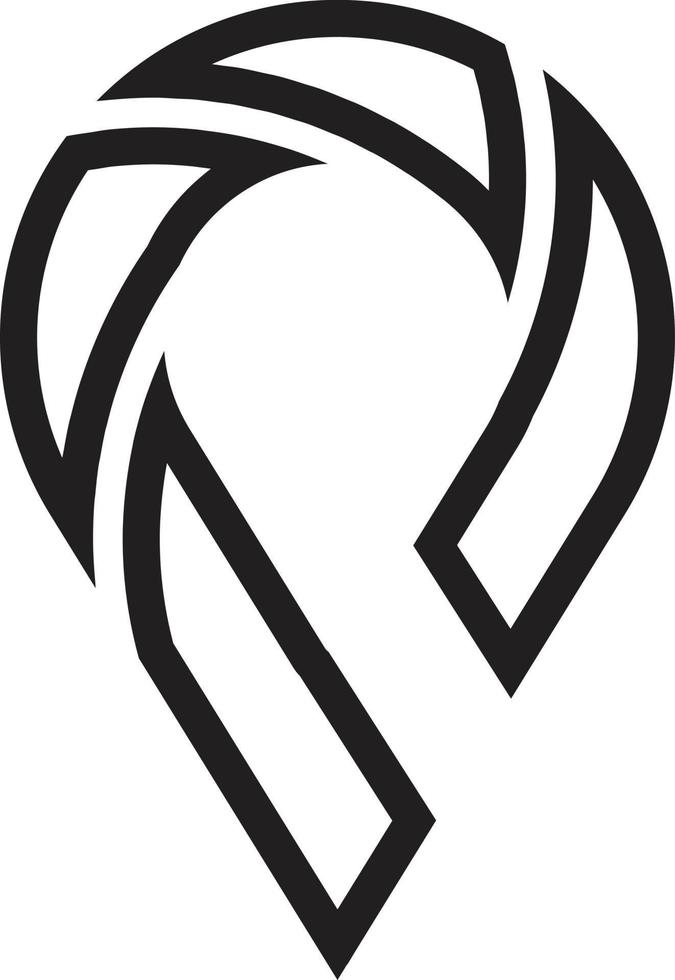 Abstract location pin logo illustration in trendy and minimal style vector