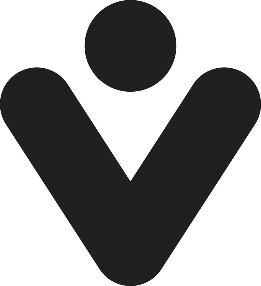 Abstract letter V logo illustration in trendy and minimal style vector