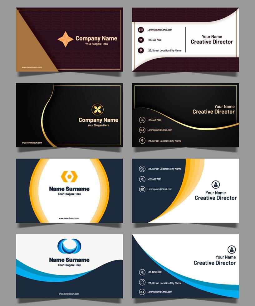 emplate of Business Card Set vector