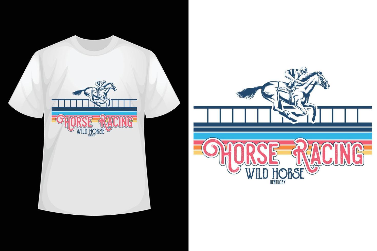 Horse racing, wild horse - Horse racing t-shirt design template vector