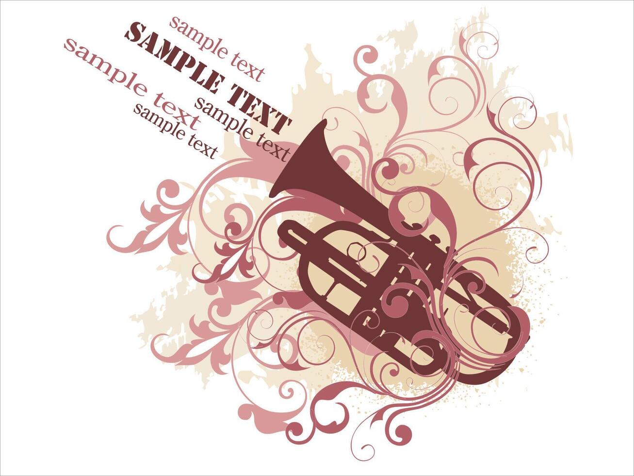 trumpet with music notes 13709608 Vector Art at Vecteezy