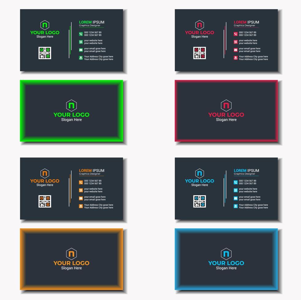 Unique business card design template vector