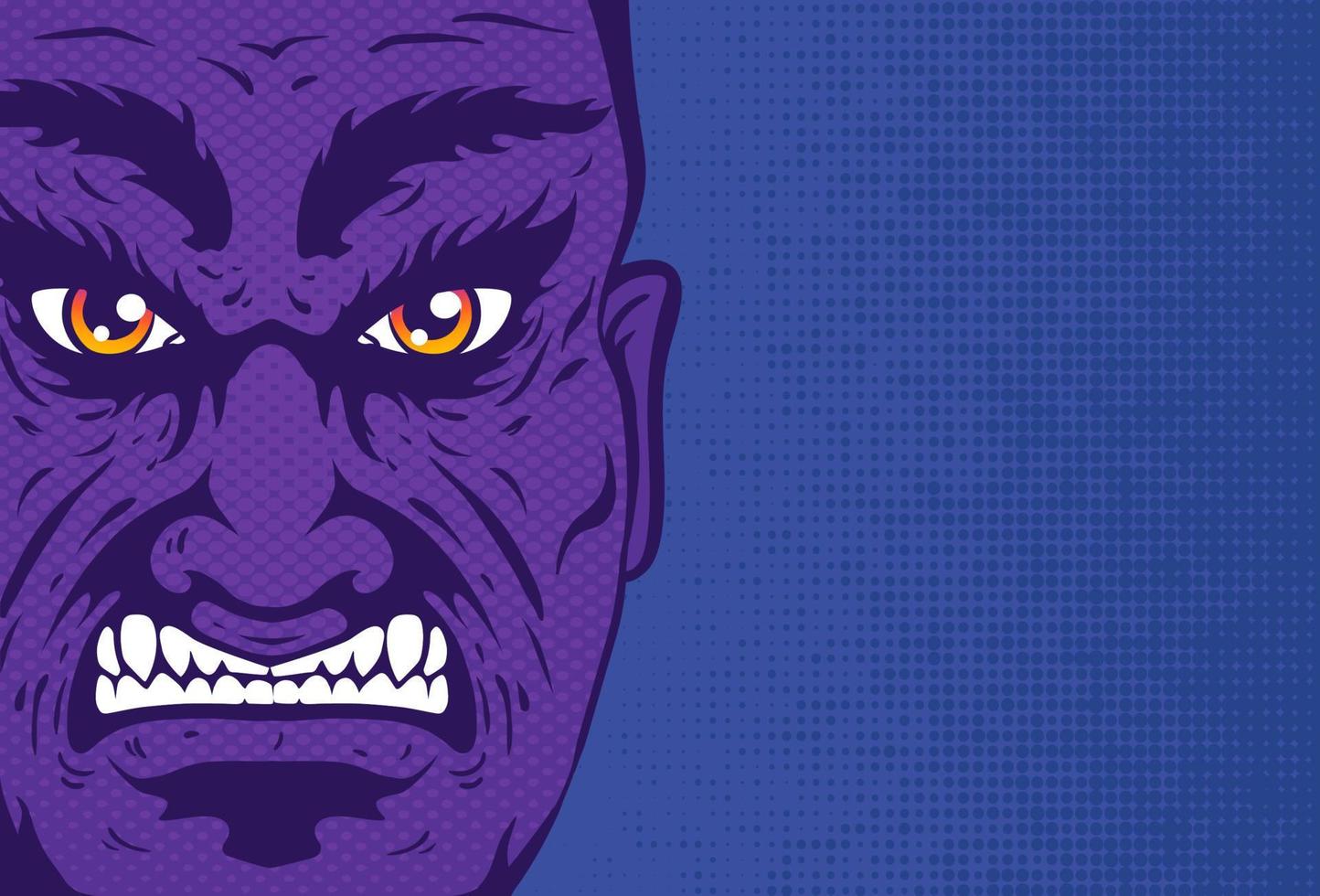 Retro angry man portrait in comics style. vector