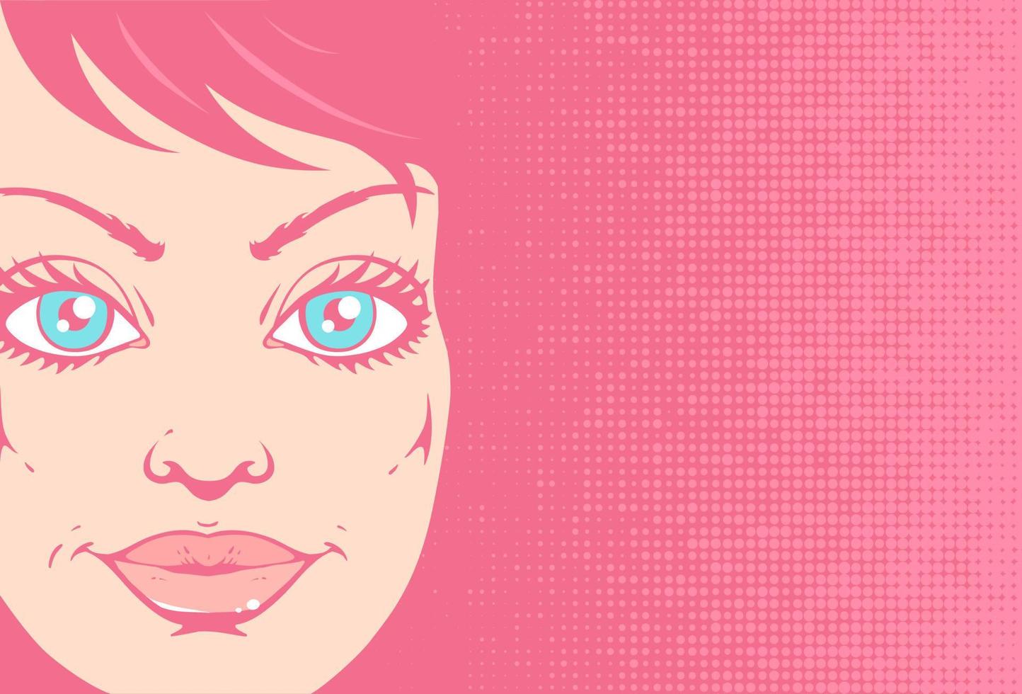 Retro illustration of a girl portrait vector