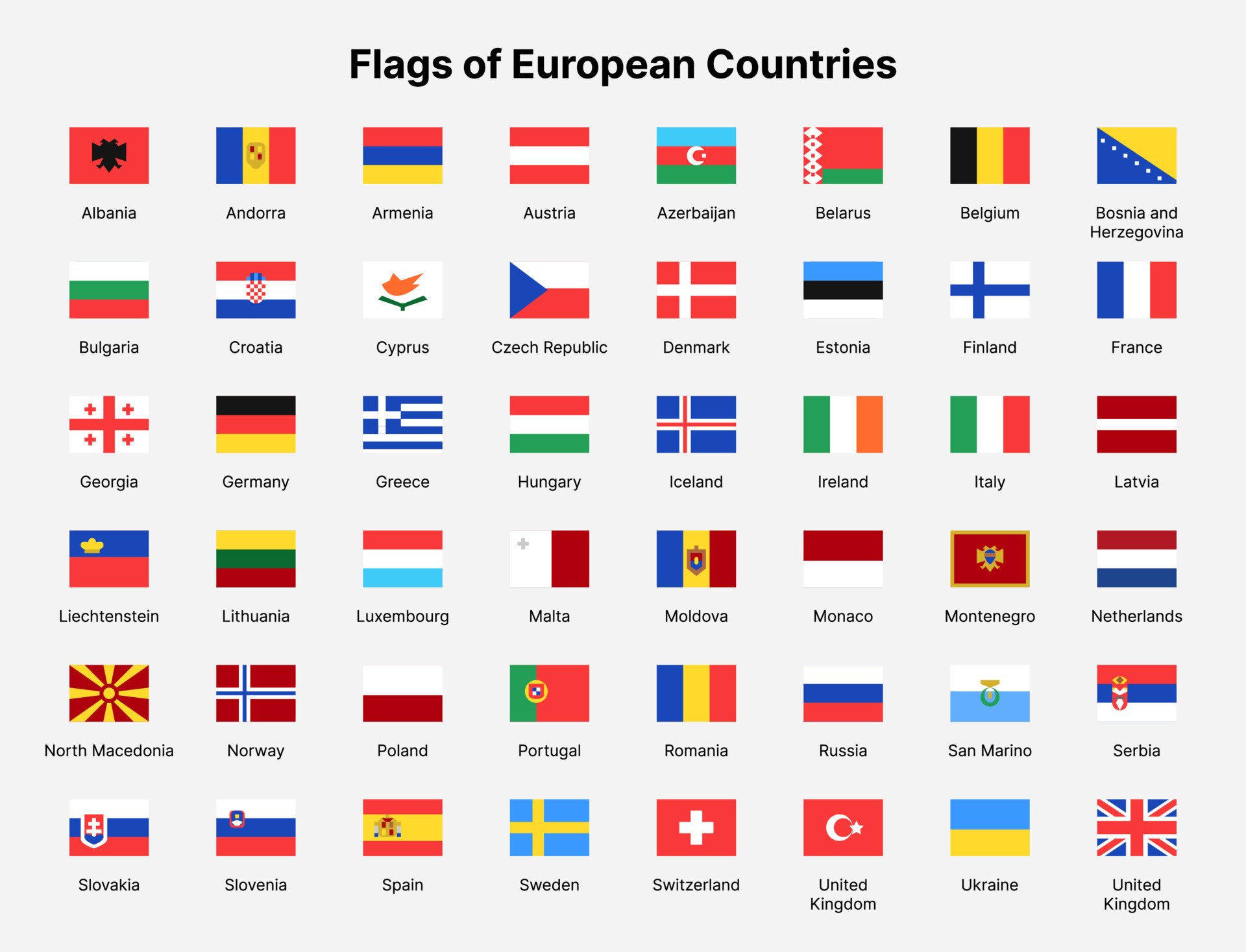 flags of european countries with names