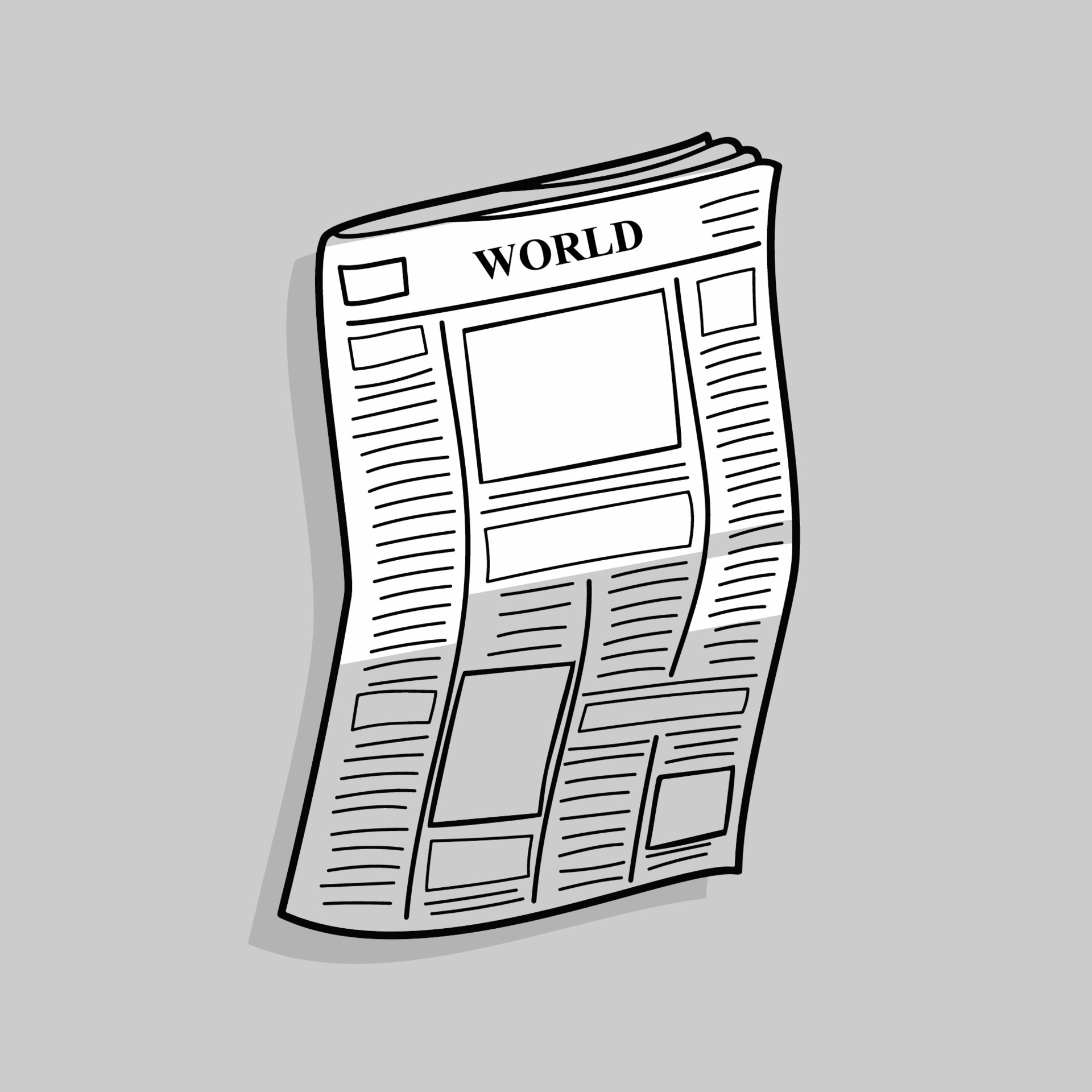 Isolated Newspaper Illustration Cartoon Newspaper Vector Vector Stock