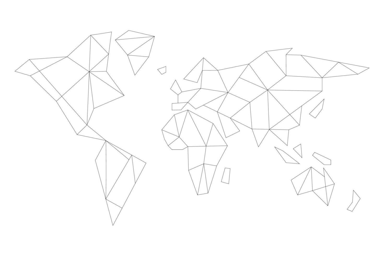 Abstract world map. Low poly geometry design world map. Vector stock illustration.