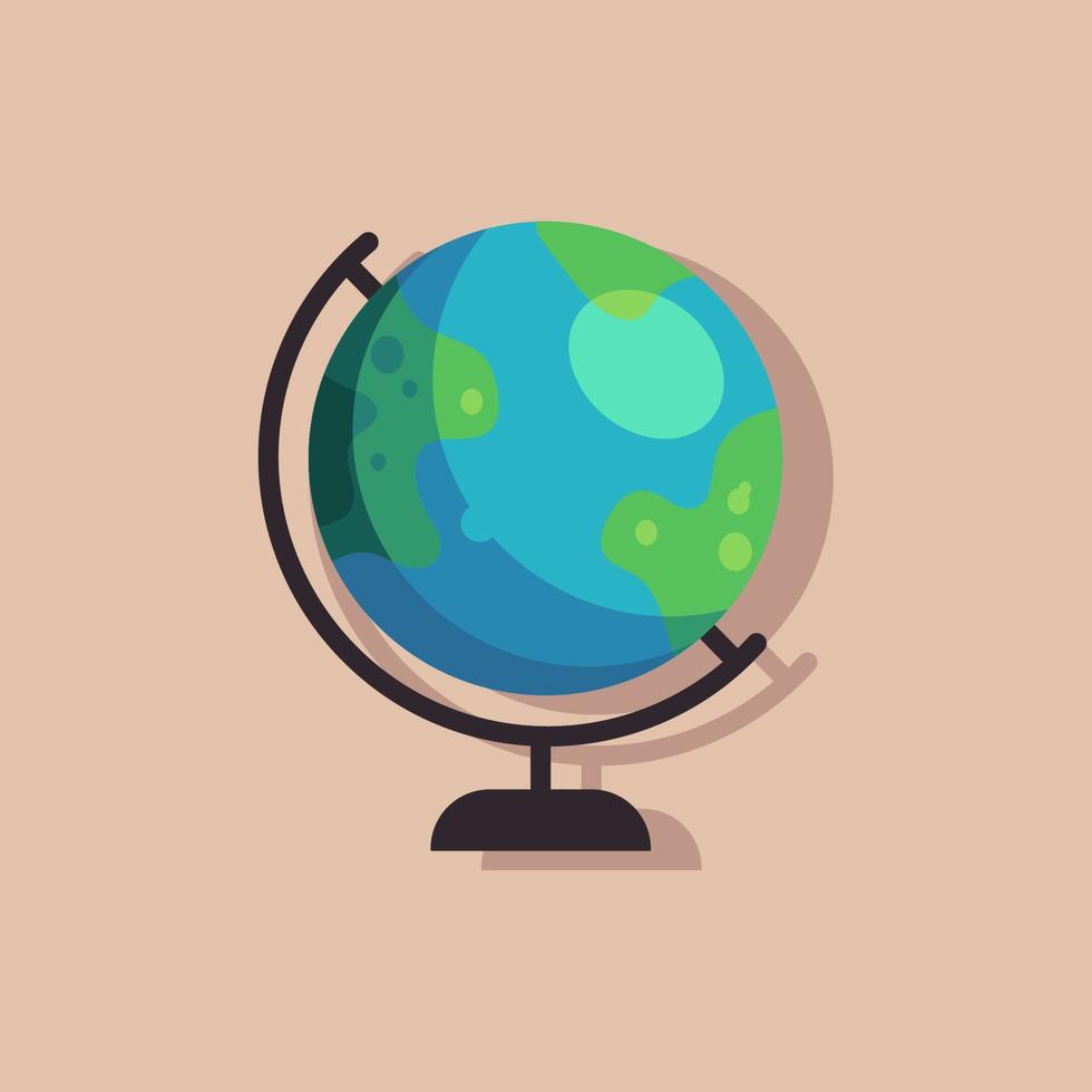 Ilustración de vector plano de globo. globo, geografía, mapa, mundo, tierra. ilustración de stock vectorial.