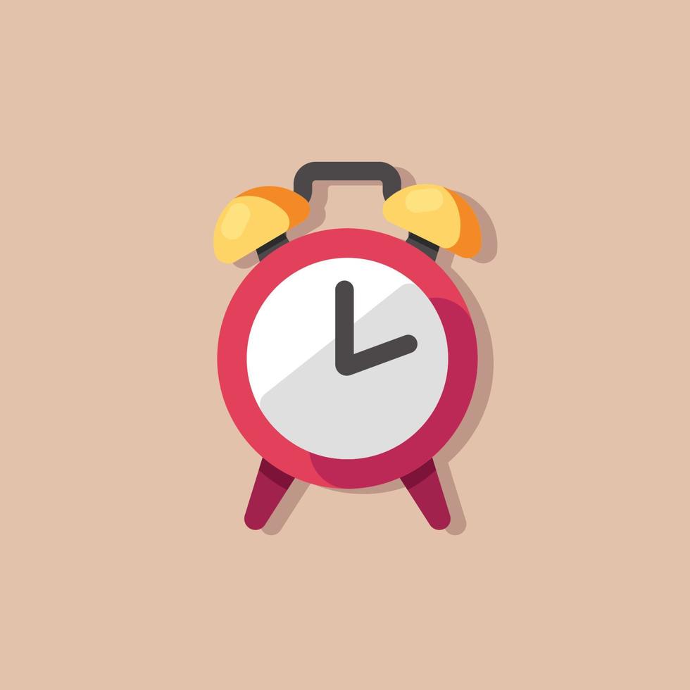 reloj despertador ilustración vectorial plana. despertador, levantarse temprano, hora de ir a la escuela, mañana, reloj, dormir. ilustración de stock vectorial. vector