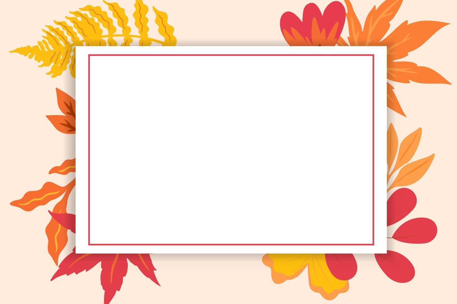 plantilla de póster de otoño. tarjeta de otoño, banner, marco, fondo, plantilla. concepto de venta de otoño. vector