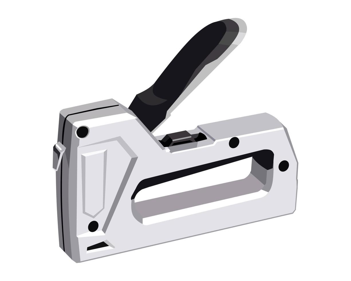 Vector Illustration Staple Gun isolated on white background. Carpentry hand tools.