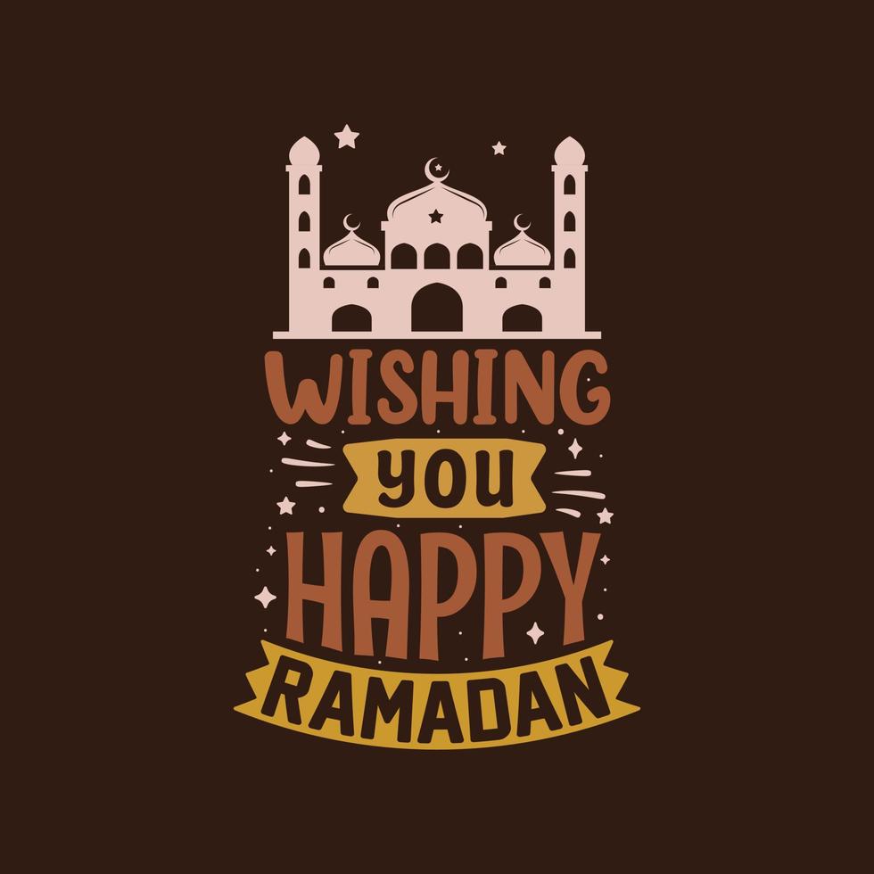 Wishing you happy ramadan- Greeting card for holy month ramadan. vector