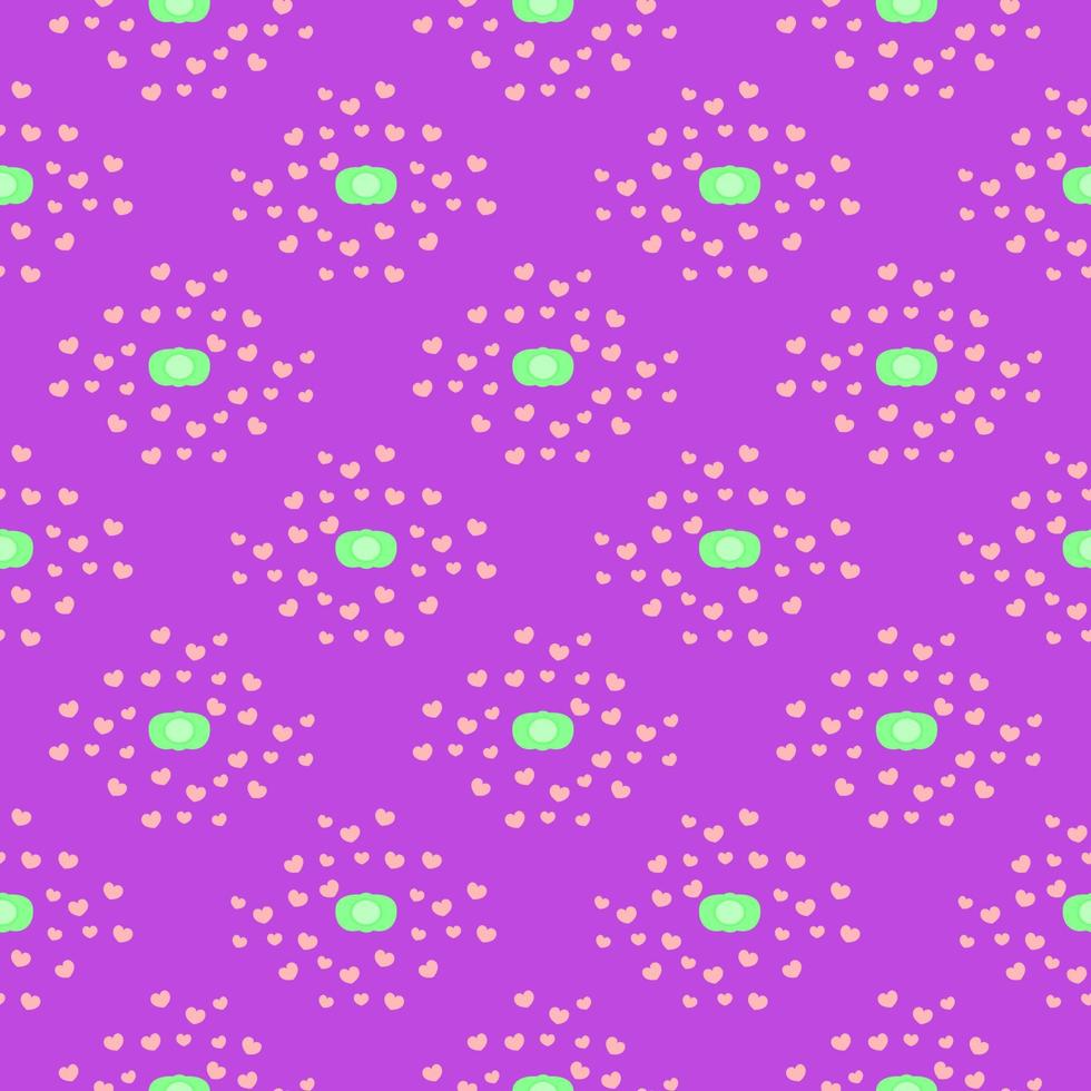 Green pacifier , seamless pattern on a purple background. vector