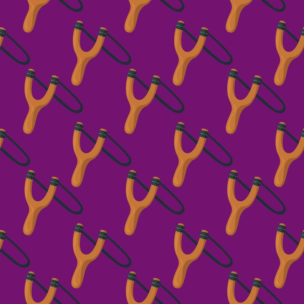 Wooden sling shot pattern, illustration, vector on white background.