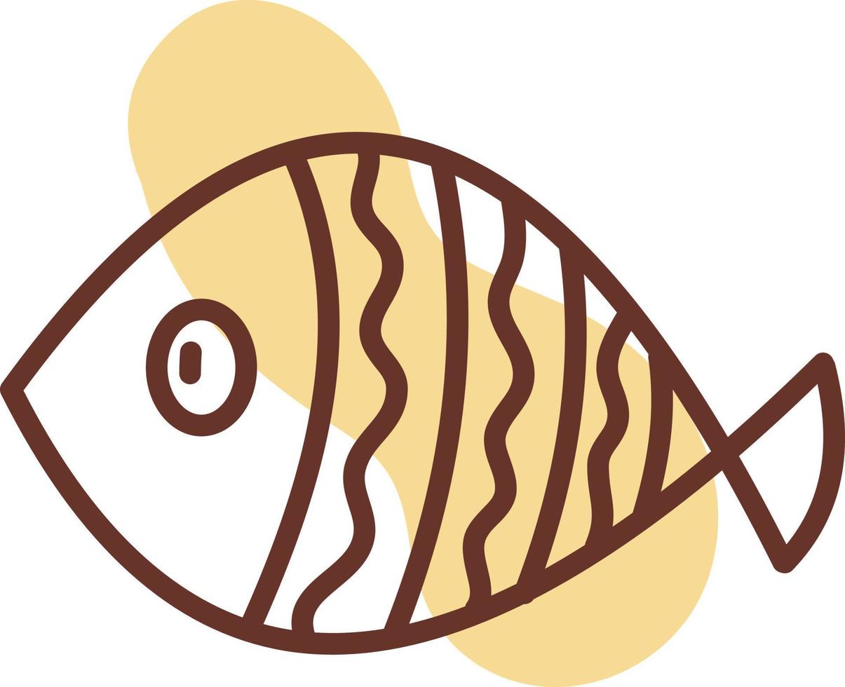 pescado amarillo gordo con rayas, ilustración, vector, sobre un fondo blanco. vector