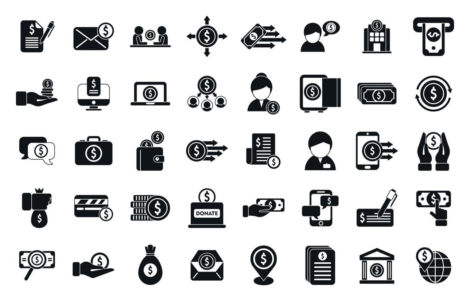 Financial support icons set simple vector. Finance advice vector