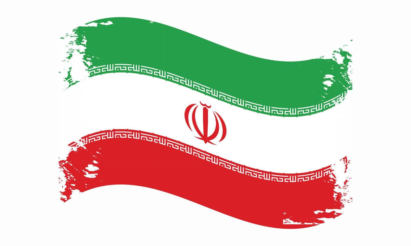 diseño de bandera de pincel ondulado de irán vector