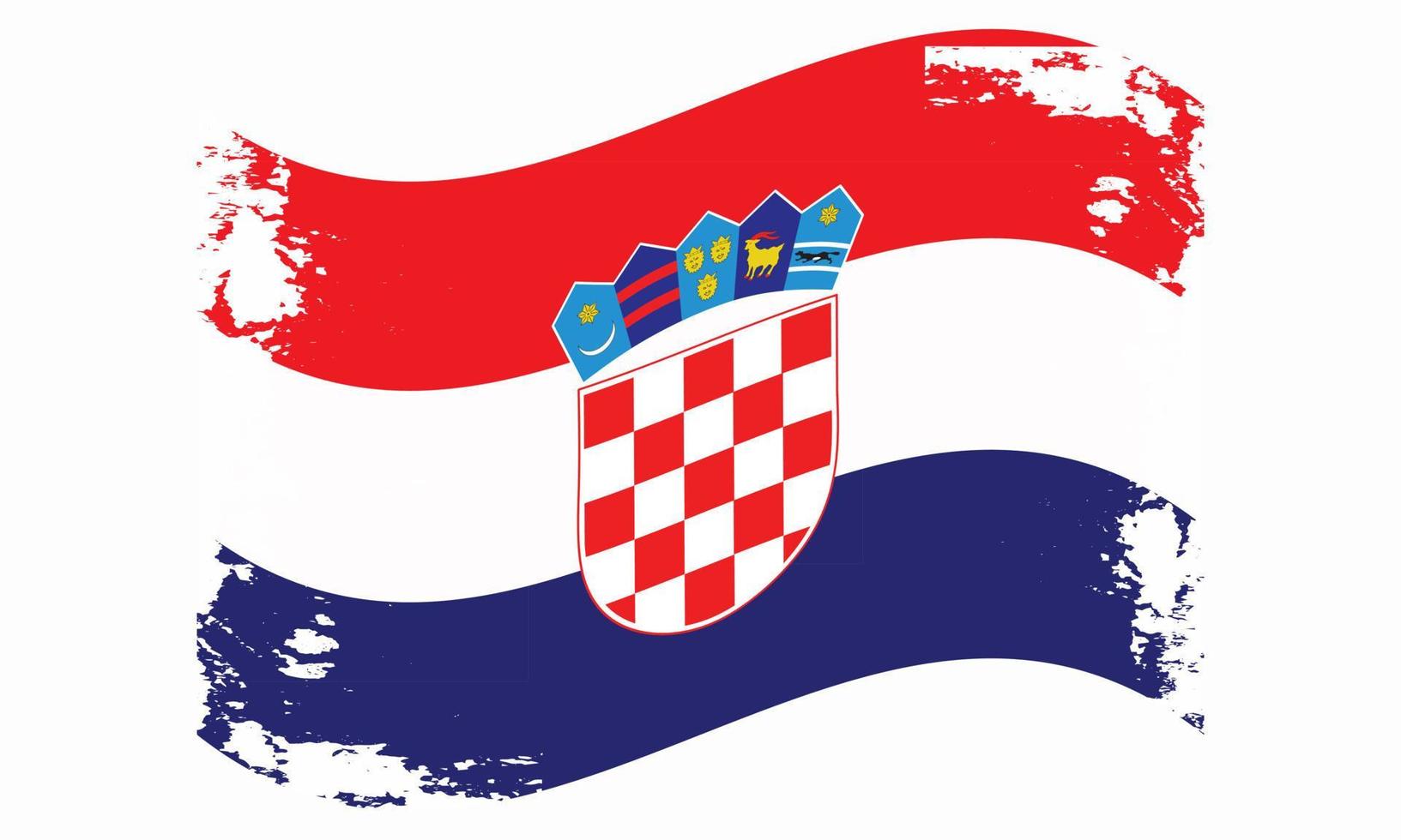 croatia wavy grunge Brush Flag Design vector