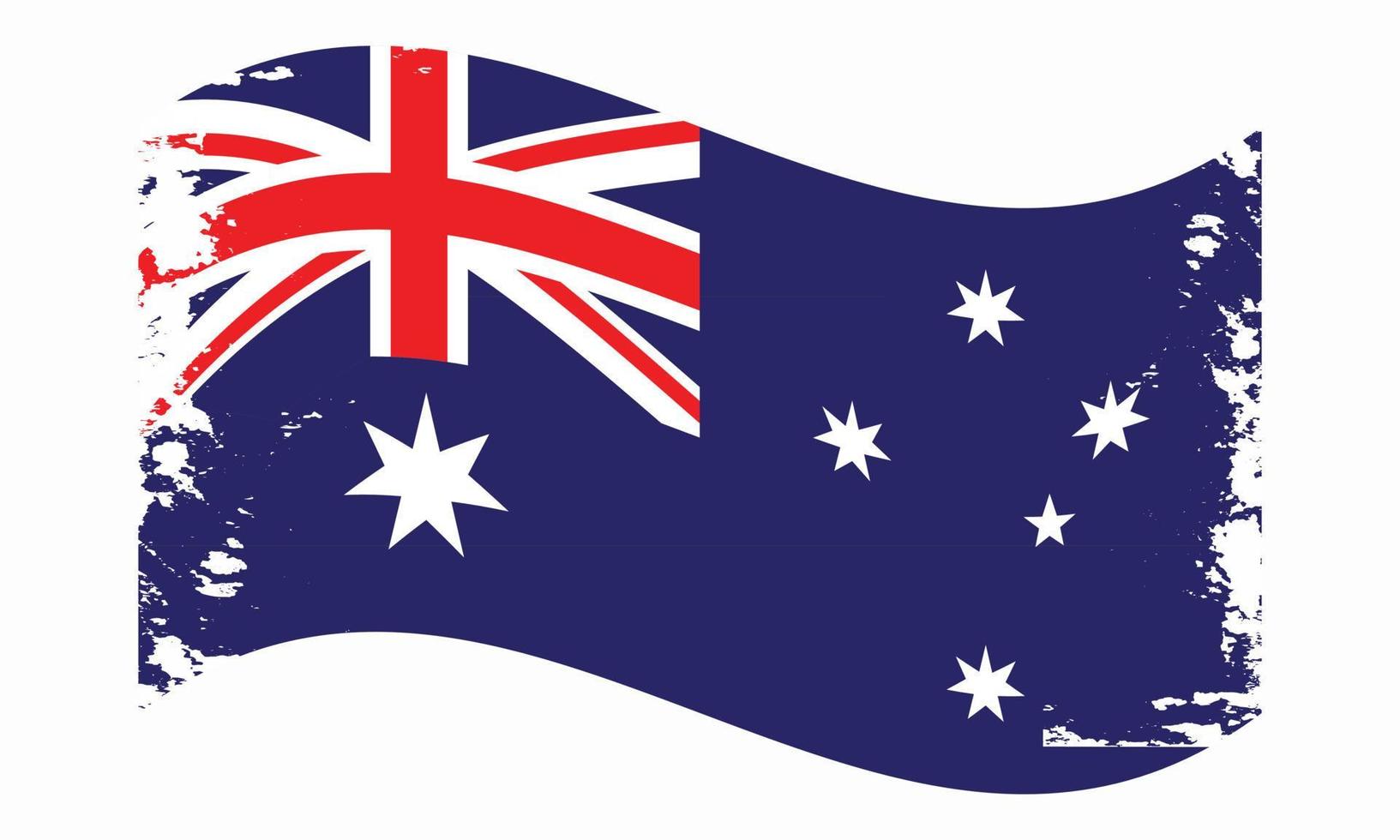 Australia wavy grunge Brush Flag Design vector