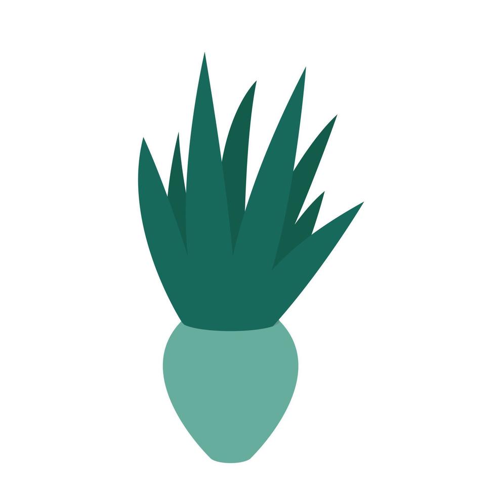 planta casera de aloe en ilustración vectorial de estilo plano vector