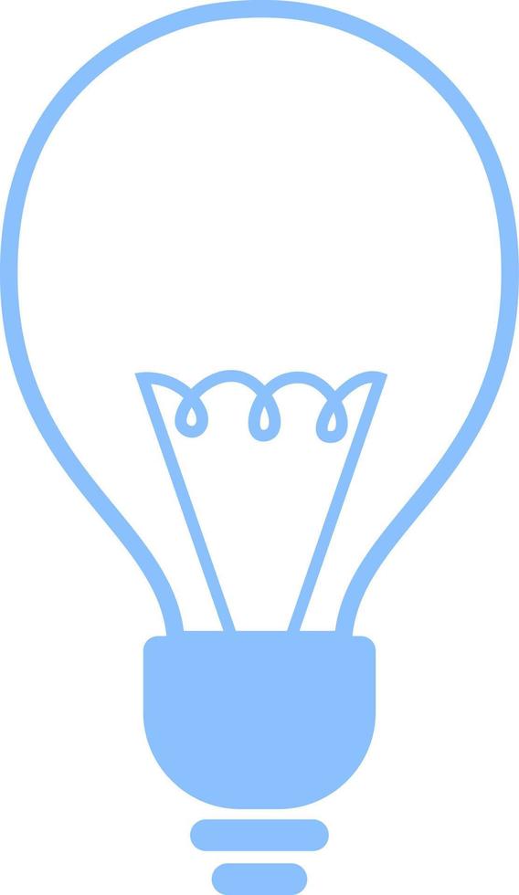 White and blue lightbulb, illustration, vector on white background.