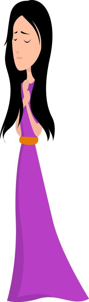 Persephone Goddess, illustration, vector on white background