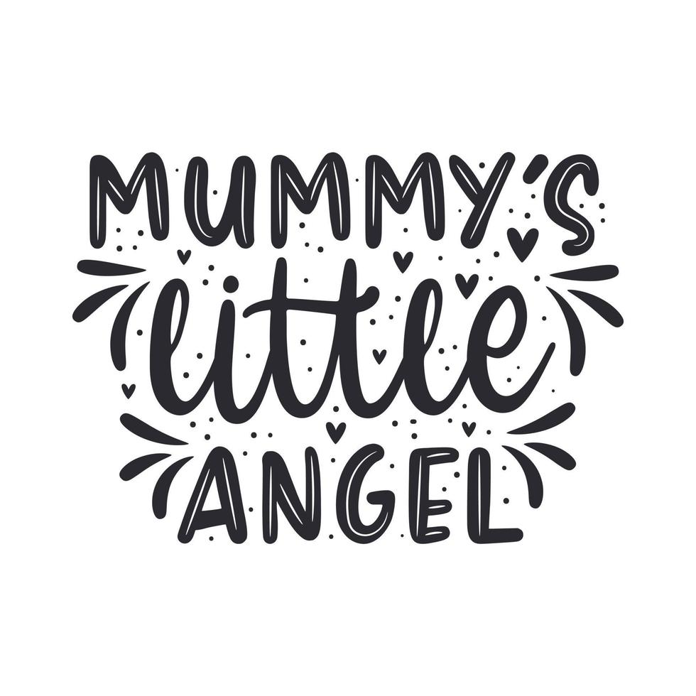 angelito de mamá, hermoso diseño de letras con citas del día de la madre vector