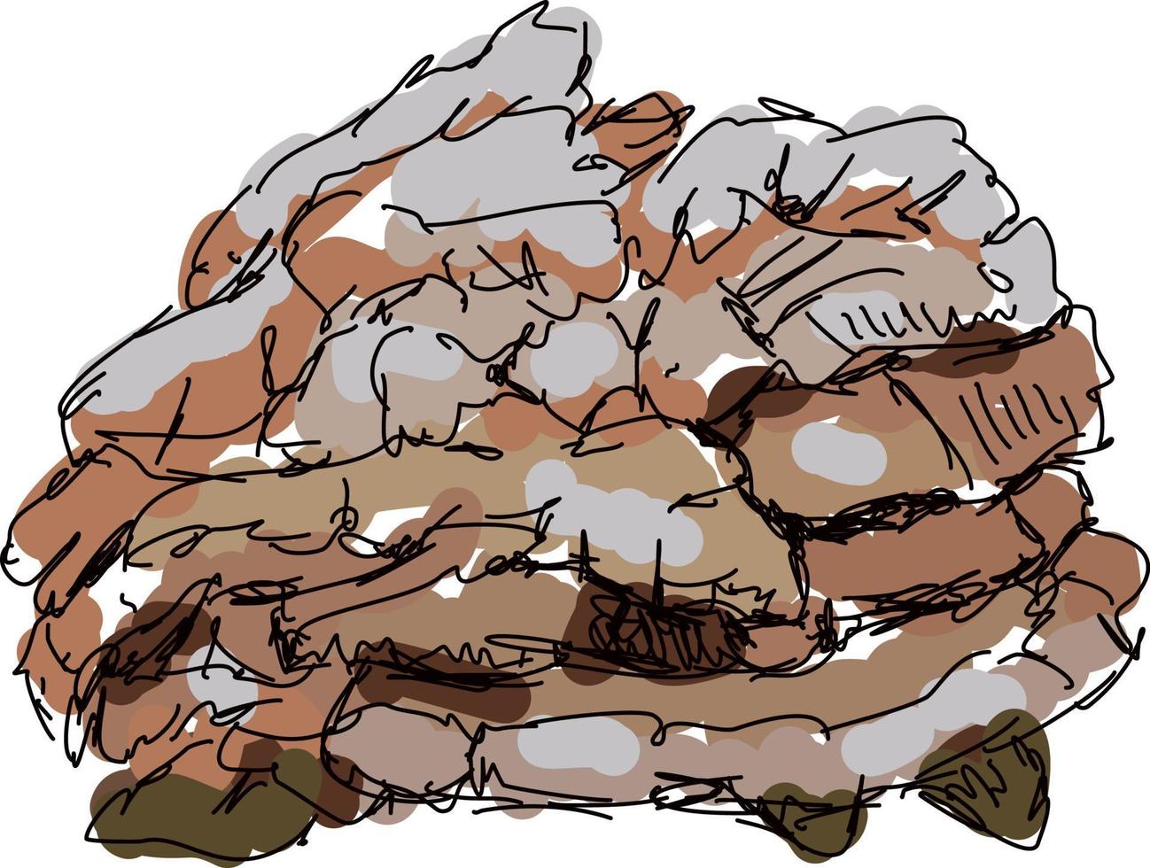 Hen of the woods, illustration, vector on white background.