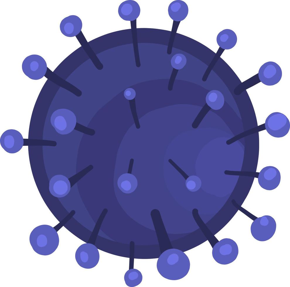 virus redondo azul, ilustración, vector sobre fondo blanco
