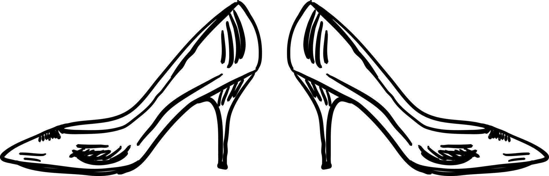 Girl heels, illustration, vector on white background.