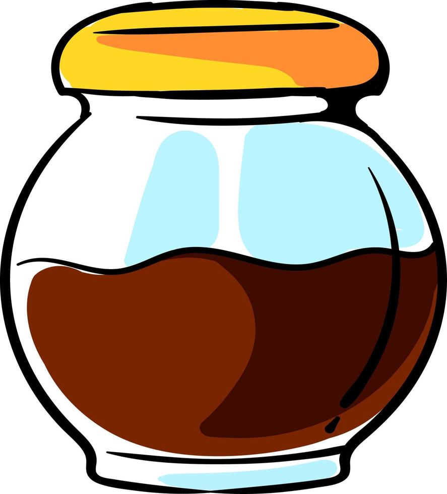 Brown jam, illustration, vector on a white background.