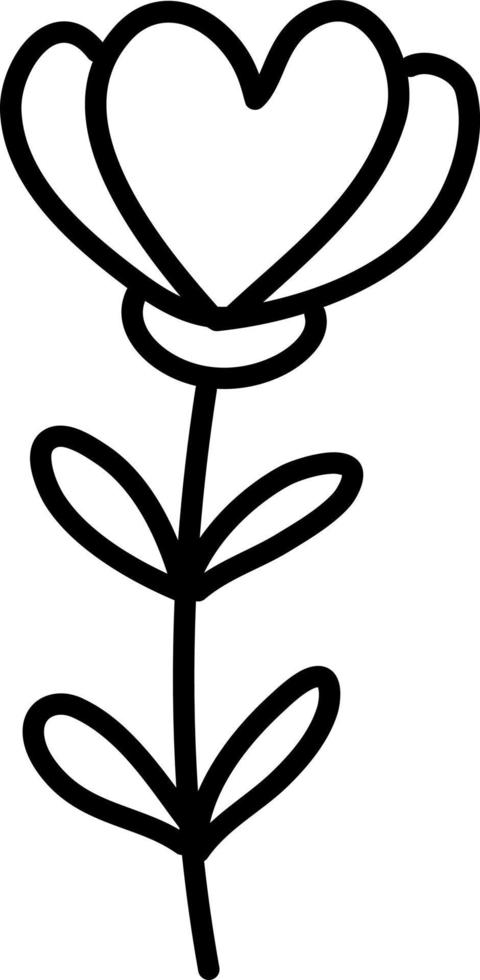 Heart shaped flower, illustration, vector on white background.