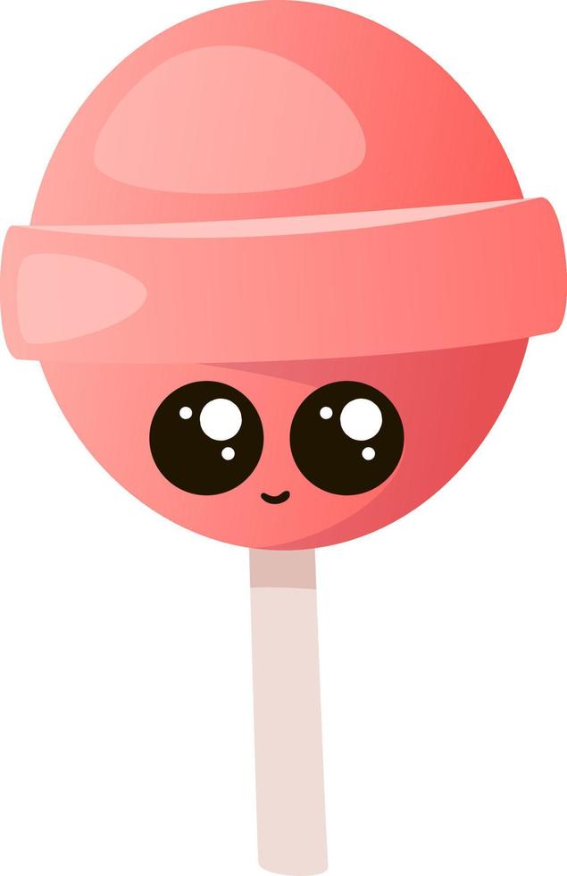 Pink lolipop, illustration, vector on white background.