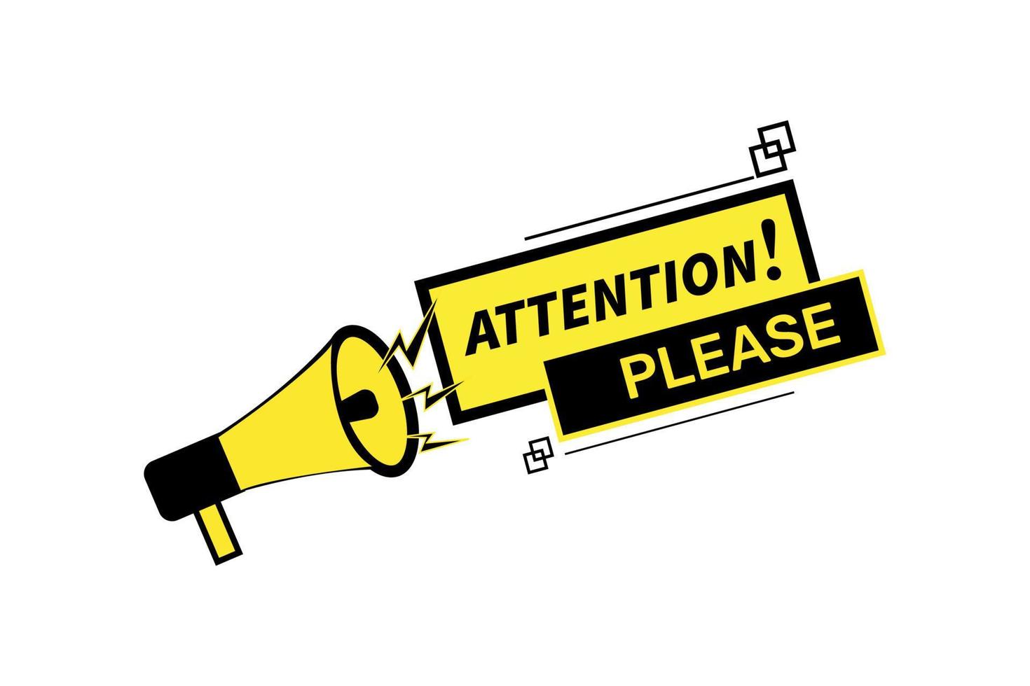 Attention please word illustration concept with megaphone vector