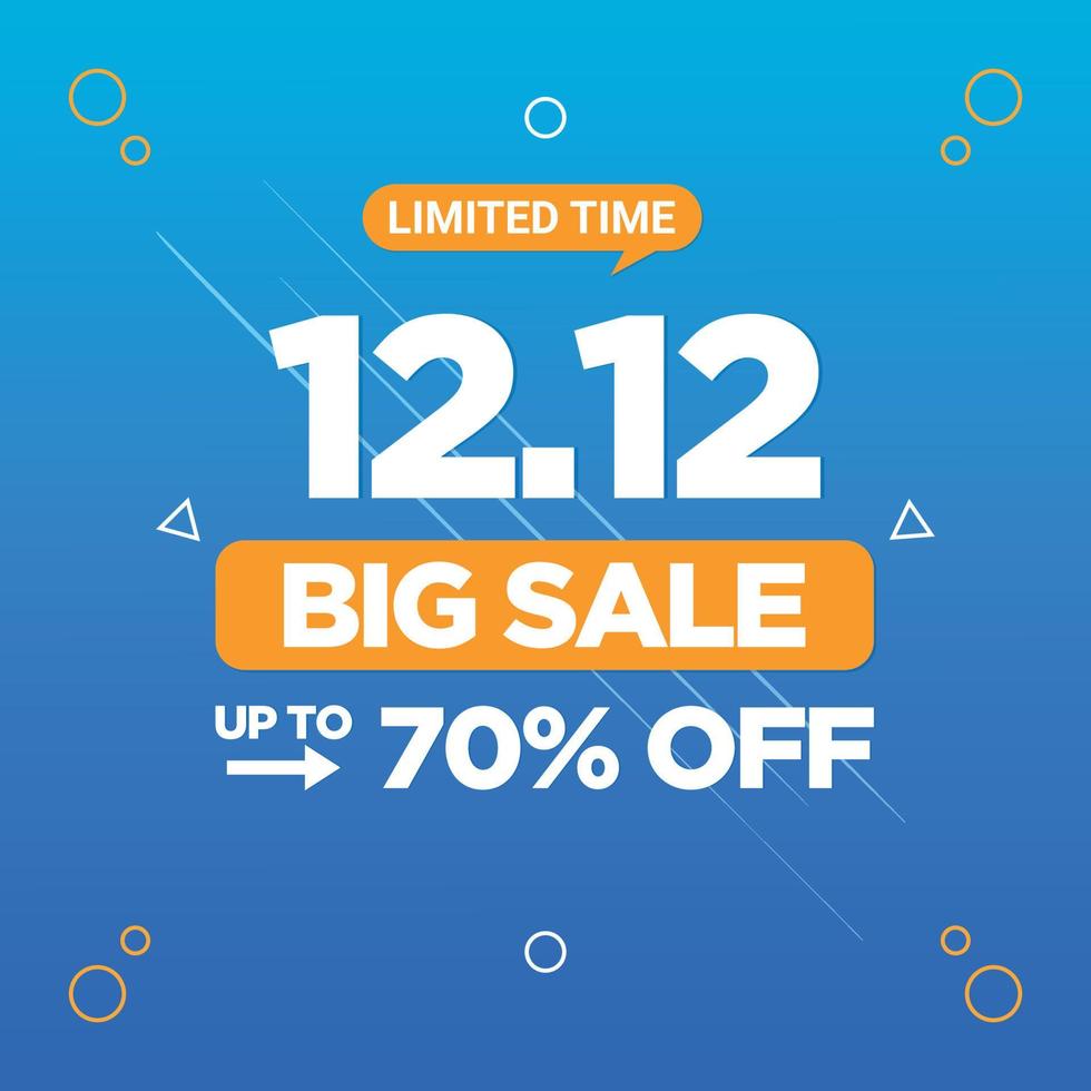 12.12 Limited time big sale banner template design. vector