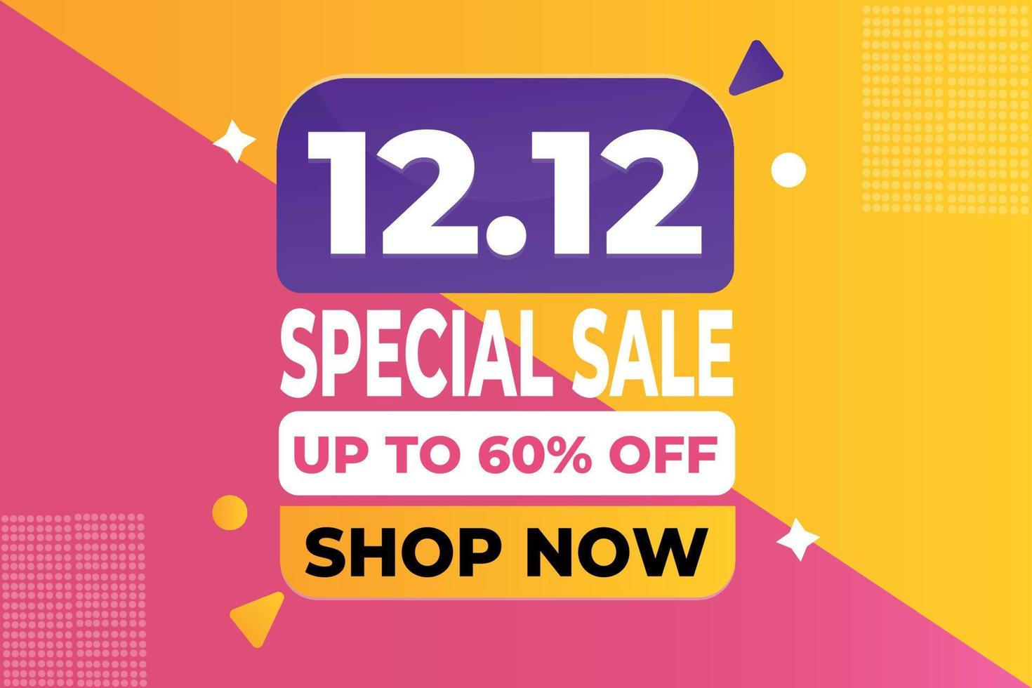 12.12 shopping day sale banner template design vector