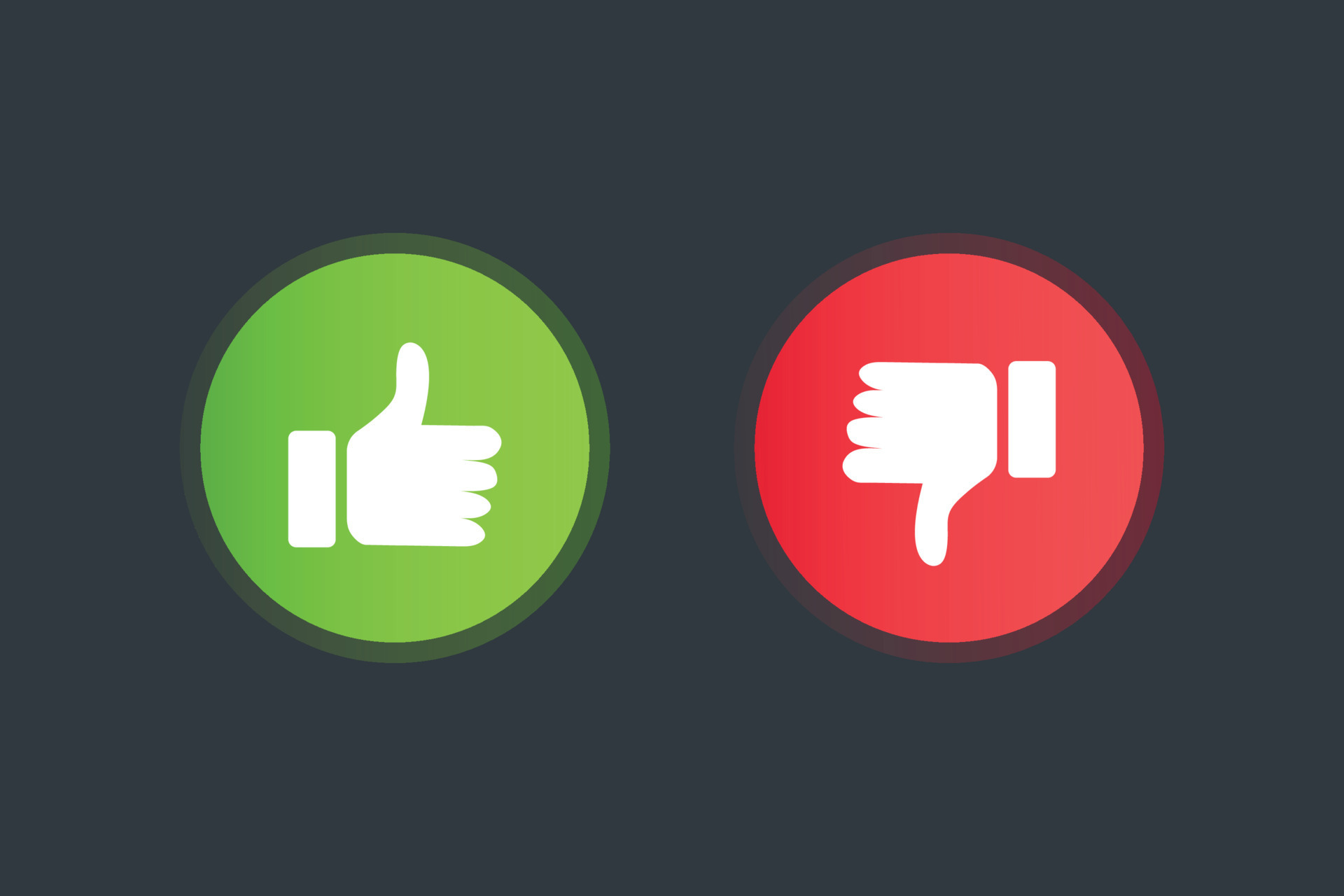 Thumb down icon against and no symbol flat Vector Image