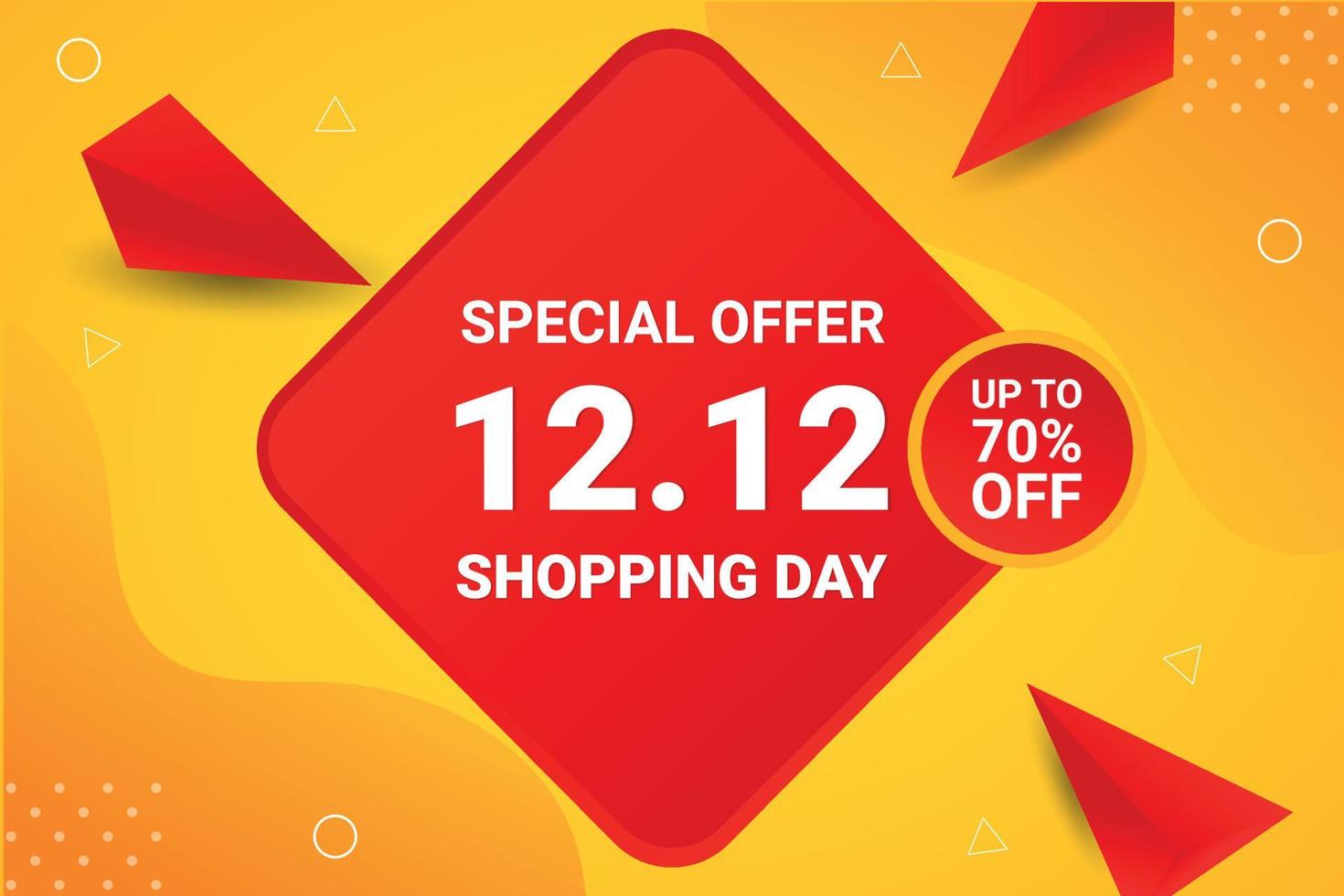 12.12 Special offer of 70 percent off banner design. vector